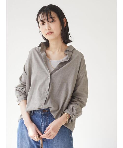 CRAFT STANDARD BOUTIQUE(クラフトスタンダードブティック)の「綿レーヨンレギュラーカラーシャツ *◇(シャツ/ブラウス・レディース・アイボリー/モカ/ミント/チェック/ブラック系その他/ブルー系その他・MEDIUM/LARGE)」の22枚目の写真