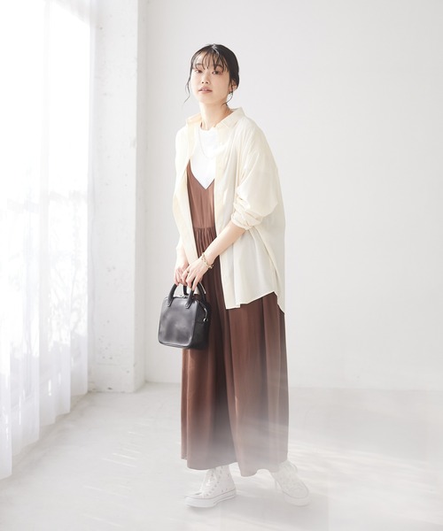 CRAFT STANDARD BOUTIQUE(クラフトスタンダードブティック)の「綿レーヨンレギュラーカラーシャツ *◇(シャツ/ブラウス・レディース・アイボリー/モカ/ミント/チェック/ブラック系その他/ブルー系その他・MEDIUM/LARGE)」の7枚目の写真