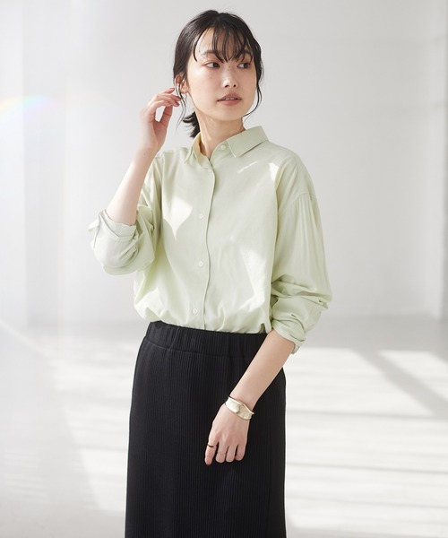 CRAFT STANDARD BOUTIQUE(クラフトスタンダードブティック)の「綿レーヨンレギュラーカラーシャツ *◇(シャツ/ブラウス・レディース・アイボリー/モカ/ミント/チェック/ブラック系その他/ブルー系その他・MEDIUM/LARGE)」の15枚目の写真