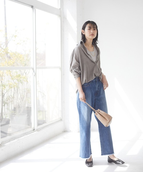 CRAFT STANDARD BOUTIQUE(クラフトスタンダードブティック)の「綿レーヨンレギュラーカラーシャツ *◇(シャツ/ブラウス・レディース・アイボリー/モカ/ミント/チェック/ブラック系その他/ブルー系その他・MEDIUM/LARGE)」の18枚目の写真