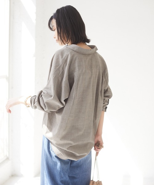 CRAFT STANDARD BOUTIQUE(クラフトスタンダードブティック)の「綿レーヨンレギュラーカラーシャツ *◇(シャツ/ブラウス・レディース・アイボリー/モカ/ミント/チェック/ブラック系その他/ブルー系その他・MEDIUM/LARGE)」の19枚目の写真