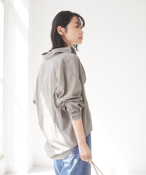 CRAFT STANDARD BOUTIQUE(クラフトスタンダードブティック)の「綿レーヨンレギュラーカラーシャツ *◇(シャツ/ブラウス・レディース・アイボリー/モカ/ミント/チェック/ブラック系その他/ブルー系その他・MEDIUM/LARGE)」の20枚目の写真