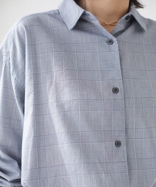 CRAFT STANDARD BOUTIQUE(クラフトスタンダードブティック)の「綿レーヨンレギュラーカラーシャツ *◇(シャツ/ブラウス・レディース・アイボリー/モカ/ミント/チェック/ブラック系その他/ブルー系その他・MEDIUM/LARGE)」の11枚目の写真