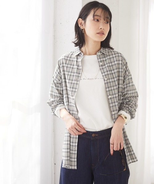 CRAFT STANDARD BOUTIQUE(クラフトスタンダードブティック)の「綿レーヨンレギュラーカラーシャツ *◇(シャツ/ブラウス・レディース・アイボリー/モカ/ミント/チェック/ブラック系その他/ブルー系その他・MEDIUM/LARGE)」の17枚目の写真