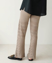 Bab | 【WEB限定】透かし編みセミフレアニットパンツ(その他パンツ)