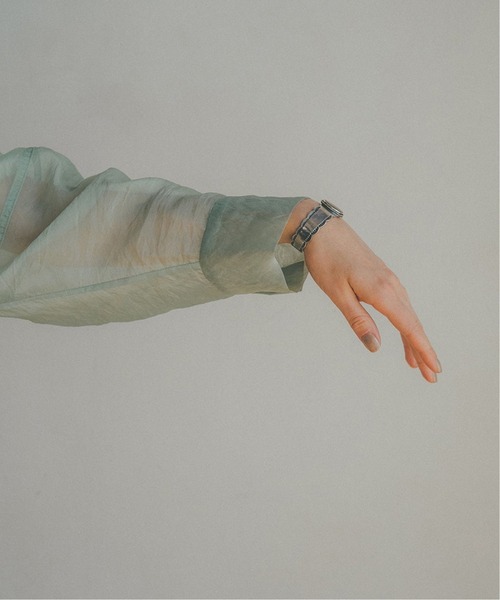 CLANE(クラネ)の「【CLANE/クラネ】SWITCH SHEER SHIRT:シャツ◆(シャツ/ブラウス・レディース・ブラウン/グリーン・MEDIUM)」の8枚目の写真