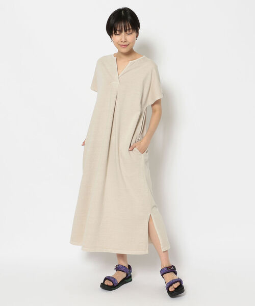 MANASTASH（マナスタッシュ）の「MANASTASH/マナスタッシュ　W-s PIGMENT SKIPPER DRESS（ワンピース・レディース・ライトブルー/ブラック/サンドベージュ・MEDIUM）」の3枚目の写真