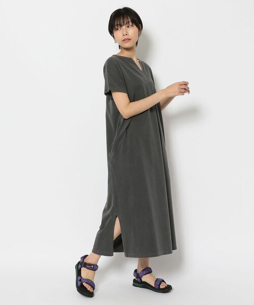 MANASTASH（マナスタッシュ）の「MANASTASH/マナスタッシュ　W-s PIGMENT SKIPPER DRESS（ワンピース・レディース・ライトブルー/ブラック/サンドベージュ・MEDIUM）」の2枚目の写真