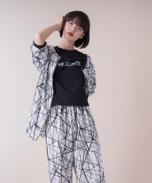 La SRIC（ラスリック）の「La SRIC / スラッシュ柄2WAYブラウス 【セットアップ可】（シャツ/ブラウス・レディース・ブラック/オフホワイト・38）」の3枚目の写真