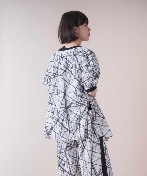 La SRIC（ラスリック）の「La SRIC / スラッシュ柄2WAYブラウス 【セットアップ可】（シャツ/ブラウス・レディース・ブラック/オフホワイト・38）」の6枚目の写真