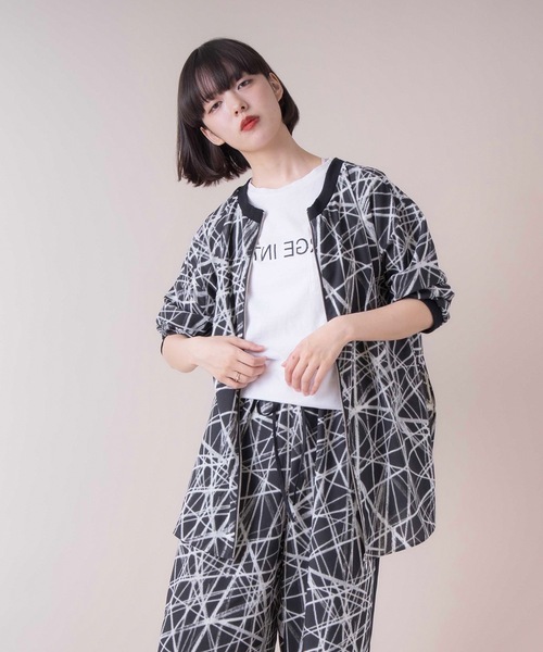 La SRIC（ラスリック）の「La SRIC / スラッシュ柄2WAYブラウス 【セットアップ可】（シャツ/ブラウス・レディース・ブラック/オフホワイト・38）」の7枚目の写真