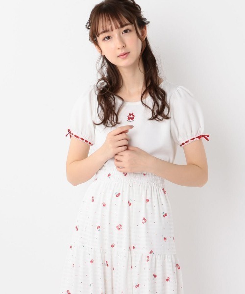 LODISPOTTO（ロディスポット）の「SweetCherryパフTシャツ（Tシャツ/カットソー・レディース・ピンク/ホワイト/ブラック・MEDIUM）」の12枚目の写真