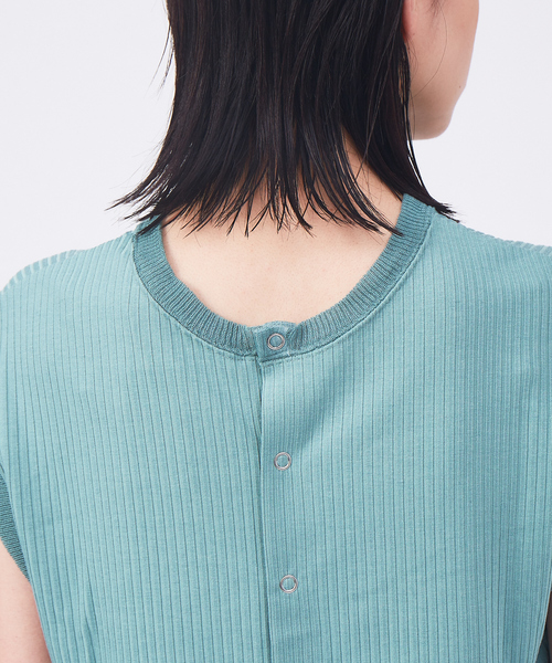 qualite(カリテ)の「ドット釦2WAYカットソー(Tシャツ/カットソー・レディース・ホワイト/ネイビー/モスグリーン・フリー)」の20枚目の写真