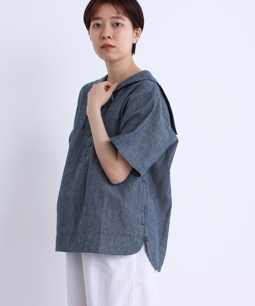 PAR ICI（パーリッシィ）の「リネン混シャンブレー アノラックセーラー 