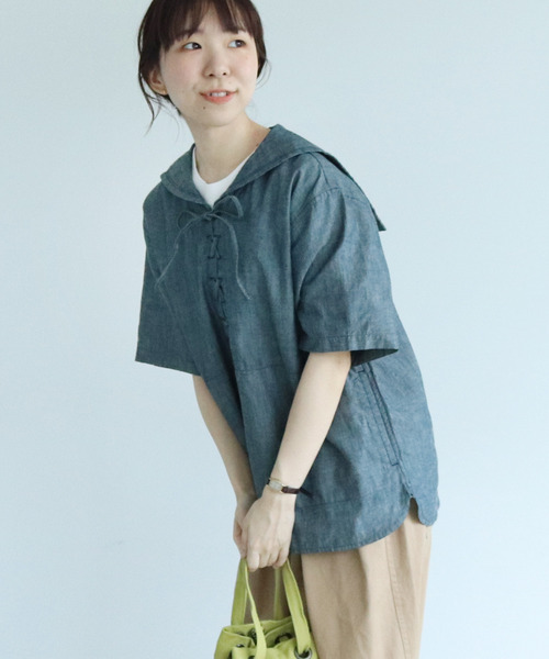 PAR ICI（パーリッシィ）の「リネン混シャンブレー アノラックセーラー