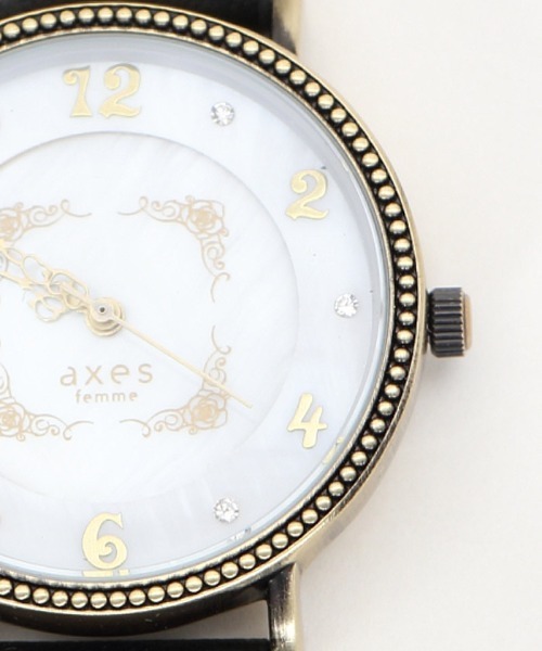 axes femme（アクシーズファム）の「バラ模様ラウンドウォッチ（アナログ腕時計・レディース・ブラック/ブラウン・MEDIUM）」の18枚目の写真