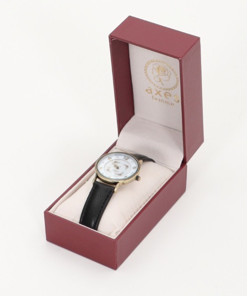 axes femme（アクシーズファム）の「バラ模様ラウンドウォッチ（アナログ腕時計・レディース・ブラック/ブラウン・MEDIUM）」の17枚目の写真