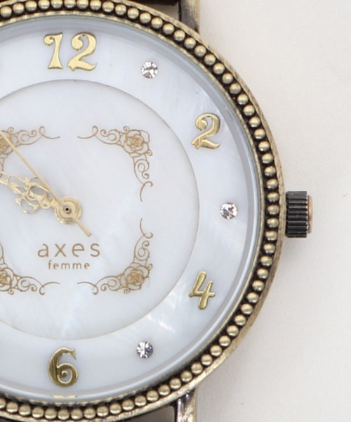 axes femme（アクシーズファム）の「バラ模様ラウンドウォッチ（アナログ腕時計・レディース・ブラック/ブラウン・MEDIUM）」の8枚目の写真