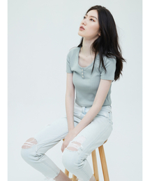 GAP | シック コットン スクープネックTシャツ(Tシャツ/カットソー)