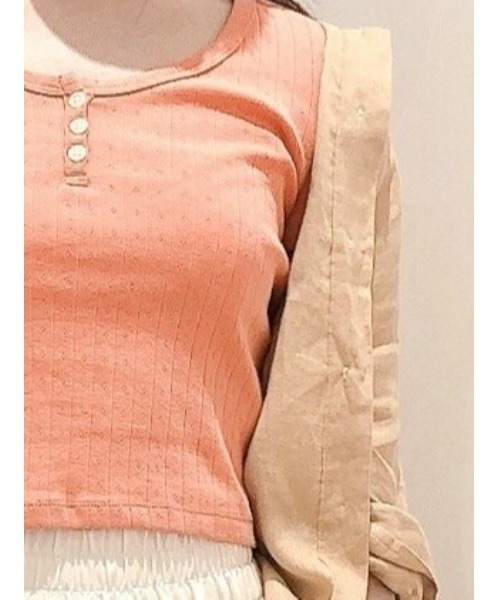 GAP（ギャップ）の「シック コットン スクープネックTシャツ（Tシャツ/カットソー・レディース・ホワイト/ブルー/オレンジ・L/XXS/XL/XS/S/M）」の5枚目の写真