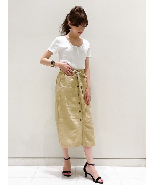 GAP（ギャップ）の「シック コットン スクープネックTシャツ（Tシャツ/カットソー・レディース・ホワイト/ブルー/オレンジ・L/XXS/XL/XS/S/M）」の7枚目の写真