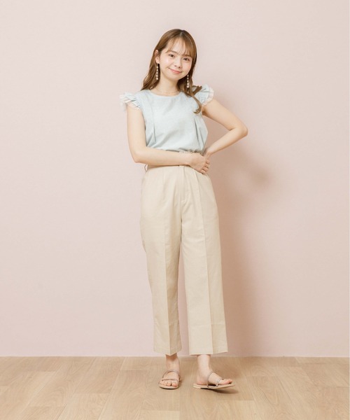 flower（フラワー）の「ナチュラルフリルパンツ（その他パンツ・レディース・アイボリー/グリーン・FREE）」の6枚目の写真