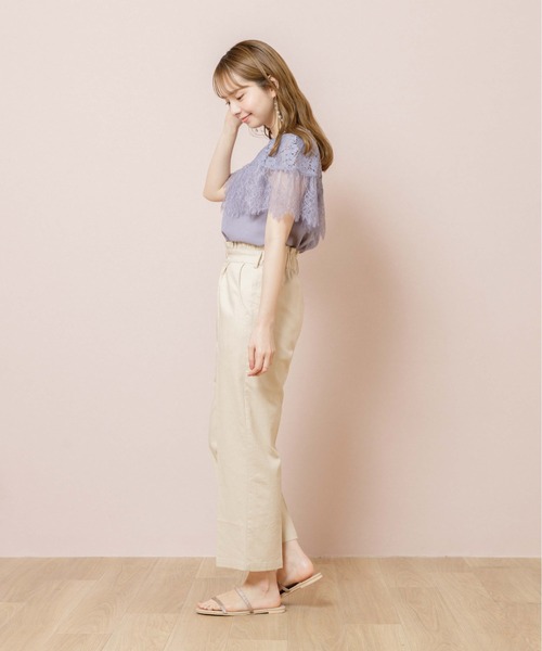 flower（フラワー）の「ナチュラルフリルパンツ（その他パンツ・レディース・アイボリー/グリーン・FREE）」の13枚目の写真