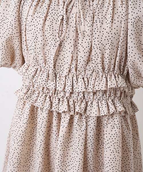 one after another NICE CLAUP（ワンアフターアナザーナイスクラップ）の「vintage風フリルチュニック（チュニック・レディース・アイボリー/モカ/ドット・FREE）」の19枚目の写真