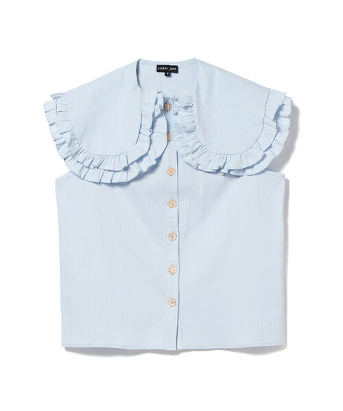 Ray BEAMS(レイビームス)の「sister jane / Notes Oversized Collar Blouse(シャツ/ブラウス・レディース・サックスブルー・ONE SIZE)」の2枚目の写真