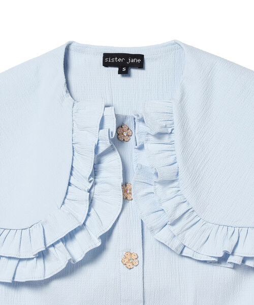 Ray BEAMS(レイビームス)の「sister jane / Notes Oversized Collar Blouse(シャツ/ブラウス・レディース・サックスブルー・ONE SIZE)」の3枚目の写真