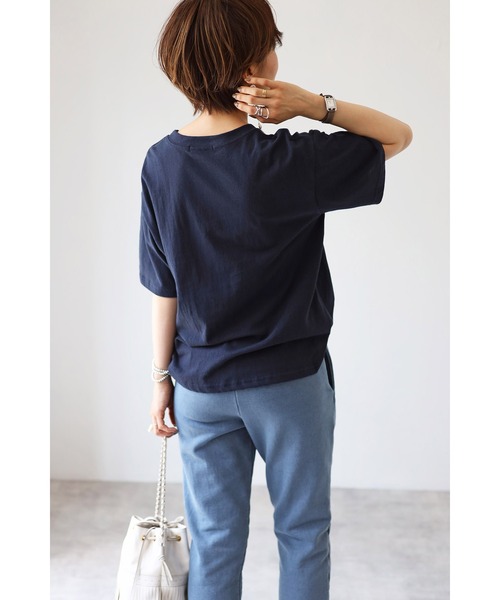 Bonjour Sagan（ボンジュールサガン）の「コットンロゴT（Tシャツ/カットソー・レディース・ベージュ/ネイビー・FREE）」の10枚目の写真