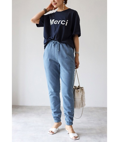 Bonjour Sagan（ボンジュールサガン）の「コットンロゴT（Tシャツ/カットソー・レディース・ベージュ/ネイビー・FREE）」の3枚目の写真