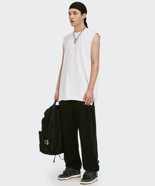 INFLATION(インフレーション)の「INFLATION(インフレーション)カットオフクルーネックタンクトップ カットソー ノースリーブ(タンクトップ・メンズ・ホワイト/チャコールグレー/カーキ/ライトグリーン・M/L/XL)」の18枚目の写真