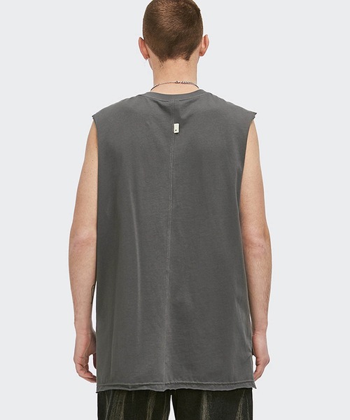 INFLATION(インフレーション)の「INFLATION(インフレーション)カットオフクルーネックタンクトップ カットソー ノースリーブ(タンクトップ・メンズ・ホワイト/チャコールグレー/カーキ/ライトグリーン・M/L/XL)」の22枚目の写真