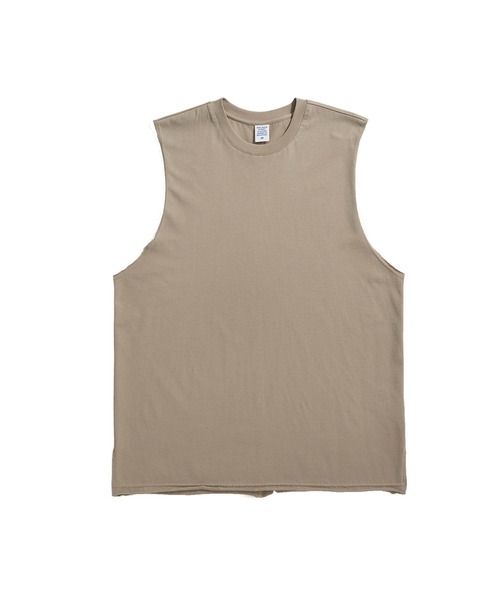 INFLATION(インフレーション)の「INFLATION(インフレーション)カットオフクルーネックタンクトップ カットソー ノースリーブ(タンクトップ・メンズ・ホワイト/チャコールグレー/カーキ/ライトグリーン・M/L/XL)」の7枚目の写真