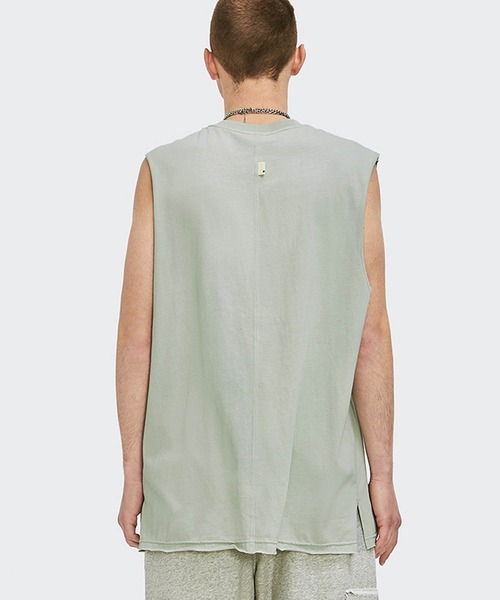 INFLATION(インフレーション)の「INFLATION(インフレーション)カットオフクルーネックタンクトップ カットソー ノースリーブ(タンクトップ・メンズ・ホワイト/チャコールグレー/カーキ/ライトグリーン・M/L/XL)」の11枚目の写真