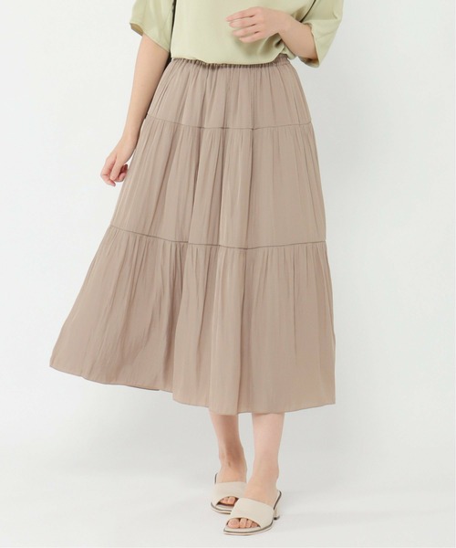ベージュリバーシブルスカート ikka（イッカ）の「ティアードリバーシブルスカート（スカート）」 - WEAR