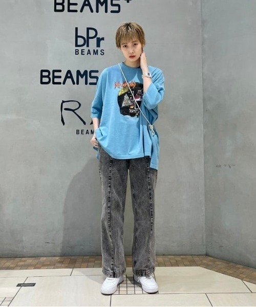 Ray BEAMS（レイビームス）の「GOOD ROCK SPEED / DEF LEPPARD ビッグ Tシャツ（Tシャツ/カットソー・レディース・ライトブルー・ONE SIZE）」の8枚目の写真