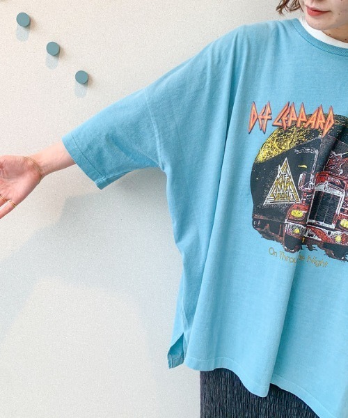 Ray BEAMS（レイビームス）の「GOOD ROCK SPEED / DEF LEPPARD ビッグ Tシャツ（Tシャツ/カットソー・レディース・ライトブルー・ONE SIZE）」の14枚目の写真