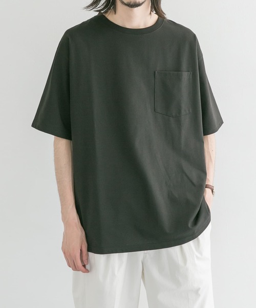 UR Lab.（アーバンリサーチラボ）の「ヒヤサラクールルーズポケットTシャツ(5分袖)（Tシャツ/カットソー・メンズ・ホワイト/ブラック/ライトベージュ・MEDIUM/LARGE）」の16枚目の写真