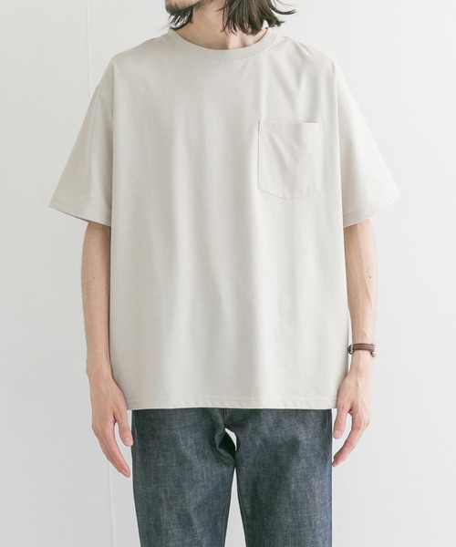 UR Lab.（アーバンリサーチラボ）の「ヒヤサラクールルーズポケットTシャツ(5分袖)（Tシャツ/カットソー・メンズ・ホワイト/ブラック/ライトベージュ・MEDIUM/LARGE）」の14枚目の写真