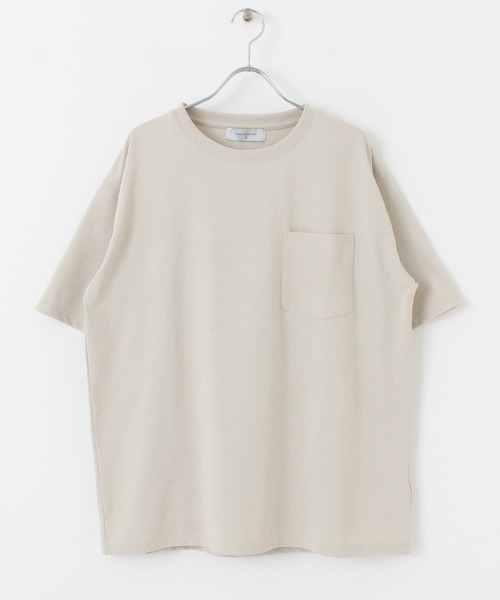 UR Lab.（アーバンリサーチラボ）の「ヒヤサラクールルーズポケットTシャツ(5分袖)（Tシャツ/カットソー・メンズ・ホワイト/ブラック/ライトベージュ・MEDIUM/LARGE）」の5枚目の写真