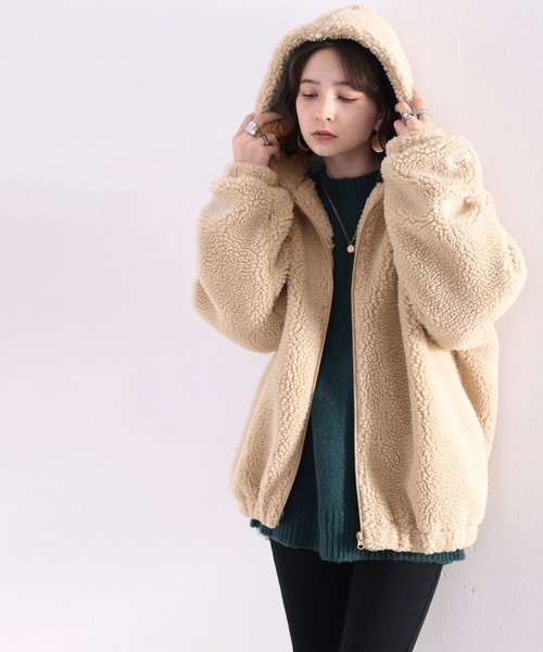 Java（ジャバ）の「《JaVa ジャバコラボ》もこもこ。JaVaワッペン付きボリュームボアブルゾン（ブルゾン・レディース・アイボリー/ベージュ・LARGE/MEDIUM/X-LARGE）」の9枚目の写真