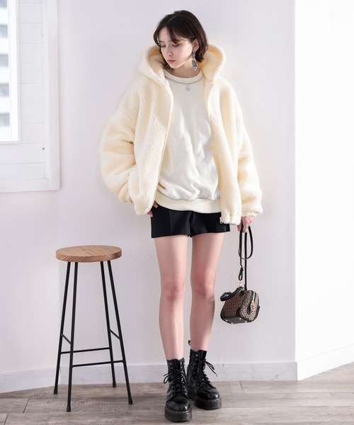 Java（ジャバ）の「《JaVa ジャバコラボ》もこもこ。JaVaワッペン付きボリュームボアブルゾン（ブルゾン・レディース・アイボリー/ベージュ・LARGE/MEDIUM/X-LARGE）」の15枚目の写真