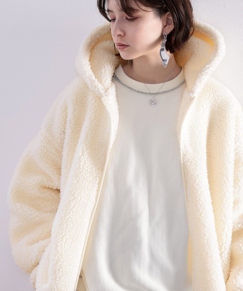 Java（ジャバ）の「《JaVa ジャバコラボ》もこもこ。JaVaワッペン付きボリュームボアブルゾン（ブルゾン・レディース・アイボリー/ベージュ・LARGE/MEDIUM/X-LARGE）」の17枚目の写真