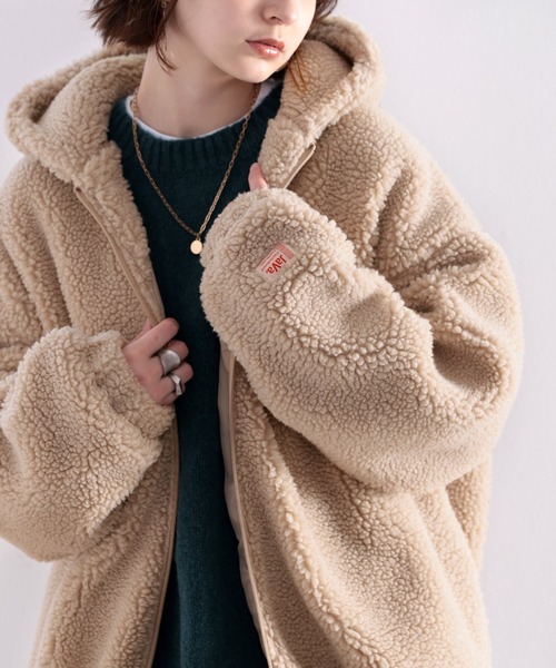 Java（ジャバ）の「《JaVa ジャバコラボ》もこもこ。JaVaワッペン付きボリュームボアブルゾン（ブルゾン・レディース・アイボリー/ベージュ・LARGE/MEDIUM/X-LARGE）」の19枚目の写真