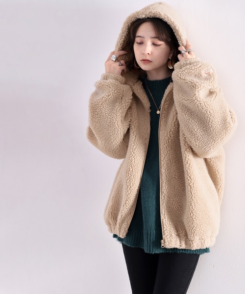 Java（ジャバ）の「《JaVa ジャバコラボ》もこもこ。JaVaワッペン付きボリュームボアブルゾン（ブルゾン・レディース・アイボリー/ベージュ・LARGE/MEDIUM/X-LARGE）」の20枚目の写真