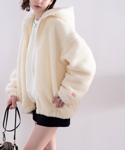 Java（ジャバ）の「《JaVa ジャバコラボ》もこもこ。JaVaワッペン付きボリュームボアブルゾン（ブルゾン・レディース・アイボリー/ベージュ・LARGE/MEDIUM/X-LARGE）」の14枚目の写真