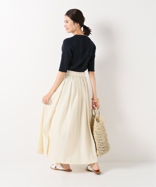 【新品未使用タグ付】 イエナ ランダムリブハーフスリーブプルオーバー リブニット IENA（イエナ）の「ランダムリブハーフスリーブプルオーバー