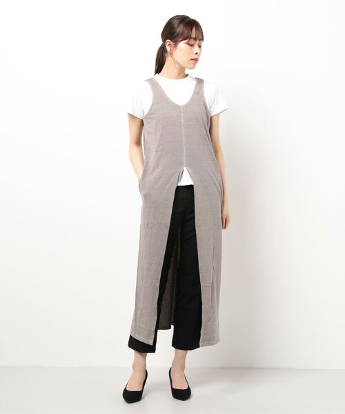 STYLEBLOCK（スタイルブロック）の「天竺ピグメント加工2WAYワンピース（ワンピース・レディース・チャコールグレー/モカ/ブラック/グレイッシュベージュ・M）」の8枚目の写真